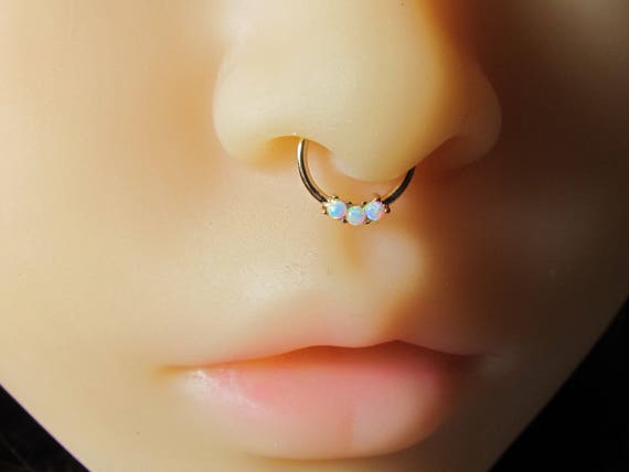 White opal cheap septum ring