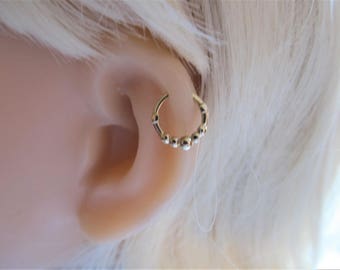 14k Solid Gold Helix, Chrząstka, Setum, Pierścień Daith Clicker..16g..8 mm