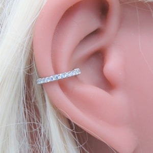 14k Solid White Gold Conch Piercing Eternity Clicker Ring..16g..10mm or 12mm