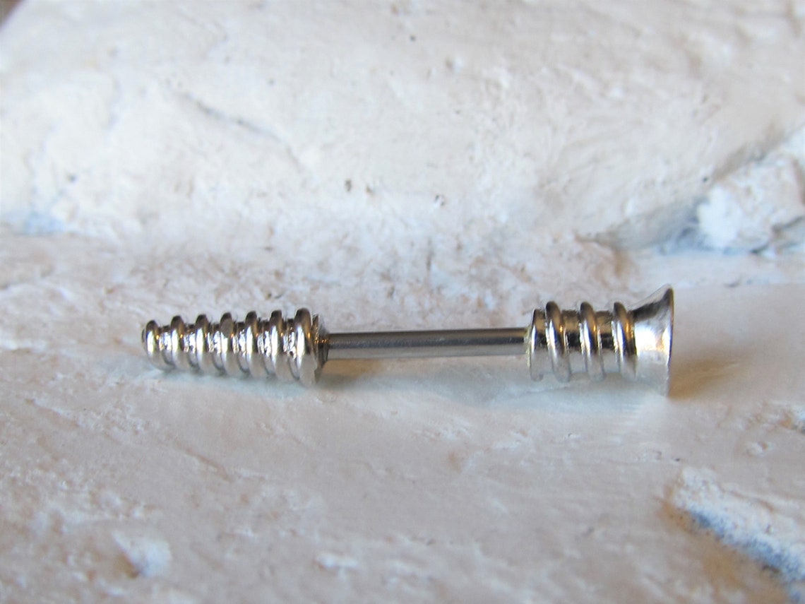 Nipple Piercing Screw Barbell..14g..10mmsingle One Etsy