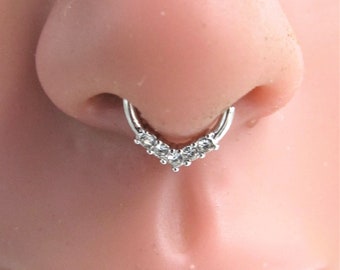 Septum 5cz Bendable Ring 16g 8mm Etsy