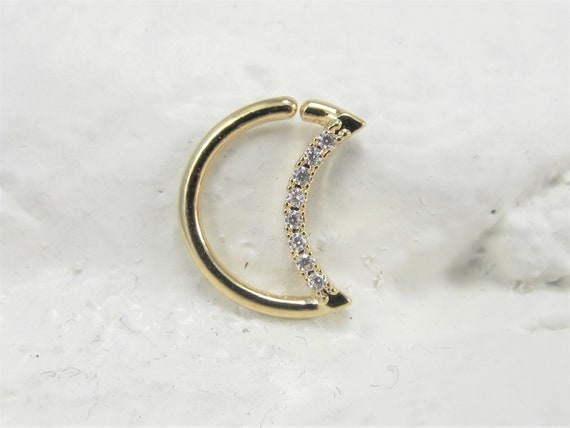Gold Plated Moon Cz's Daith Piercing Bendable