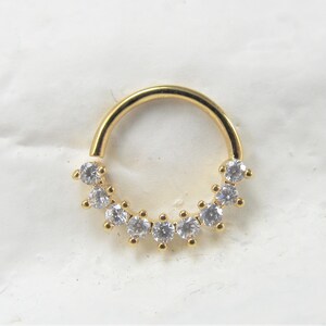 Gold Daith,Septum.Plated.18G..8mm..Bendable Hoop Ring