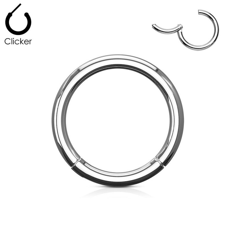 Titanium Conch Piercing Hinged Ring Clicker..18g and 16g..10mm OR 12mm