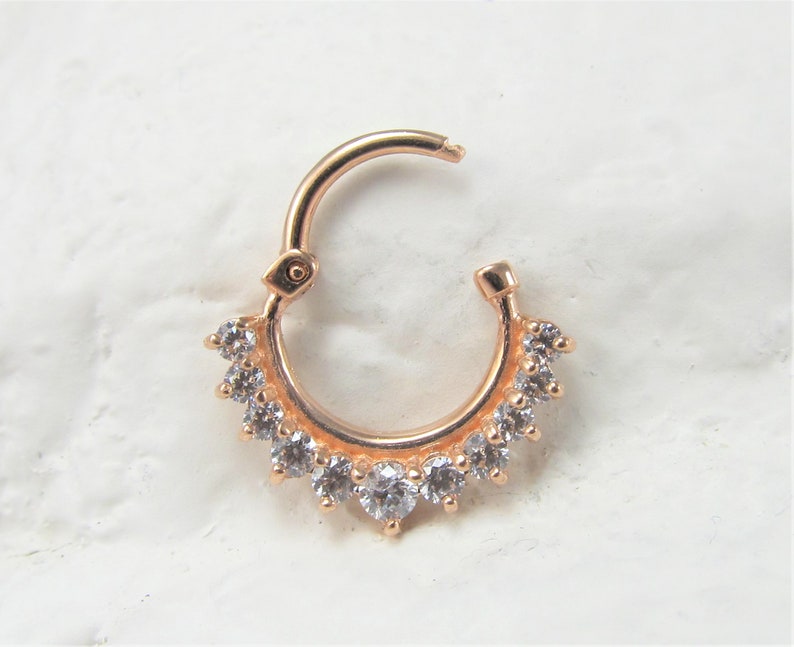 14k Solid Rose Golddaithseptum Piercing Clicker - Etsy