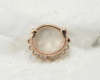 Rose Gold Daith Piercing,Septum Piercing Surgical Steel Clicker Ring..16g..8mm(C05RG)