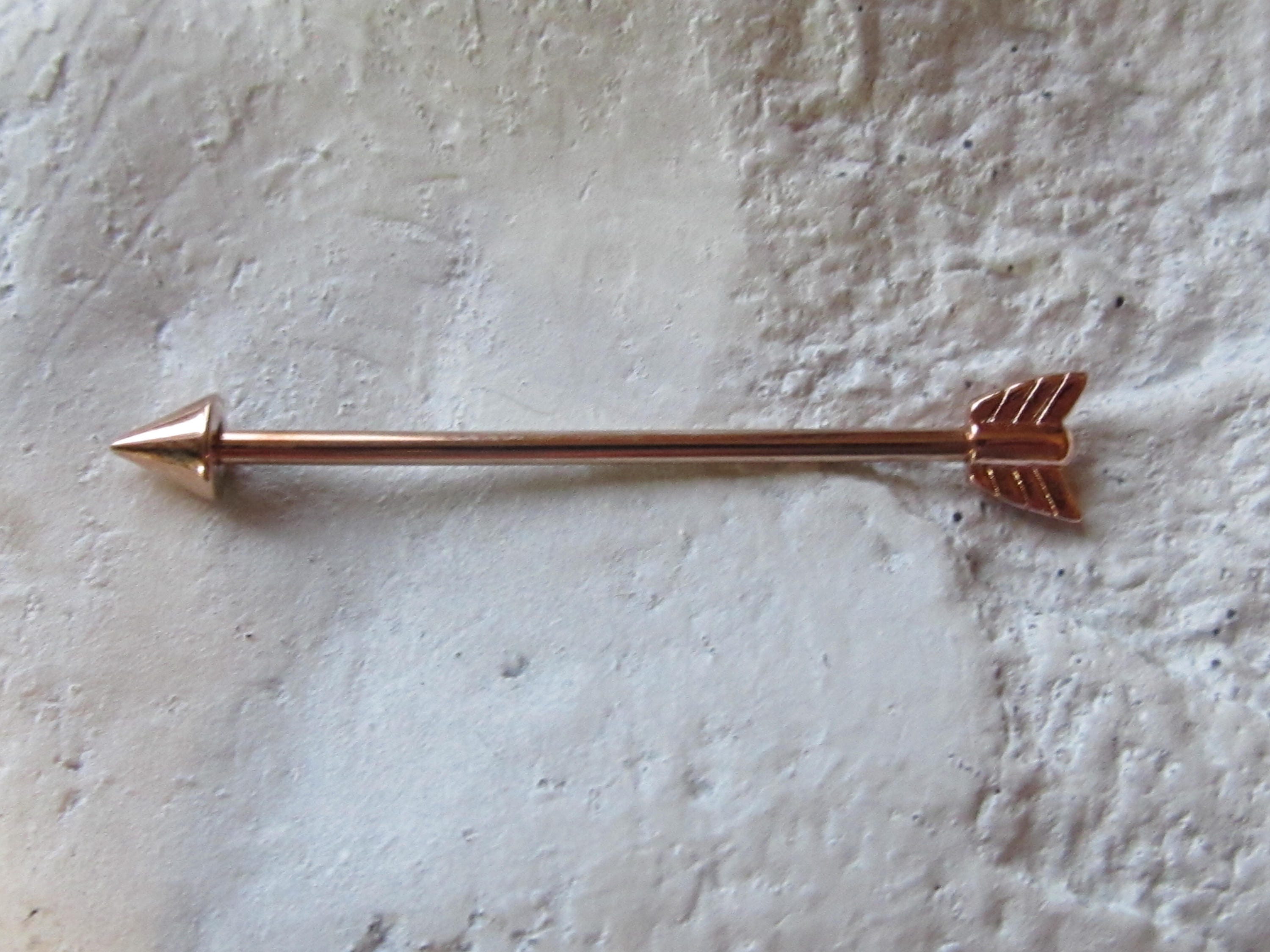 Rose gold arrow industrial bar best sale
