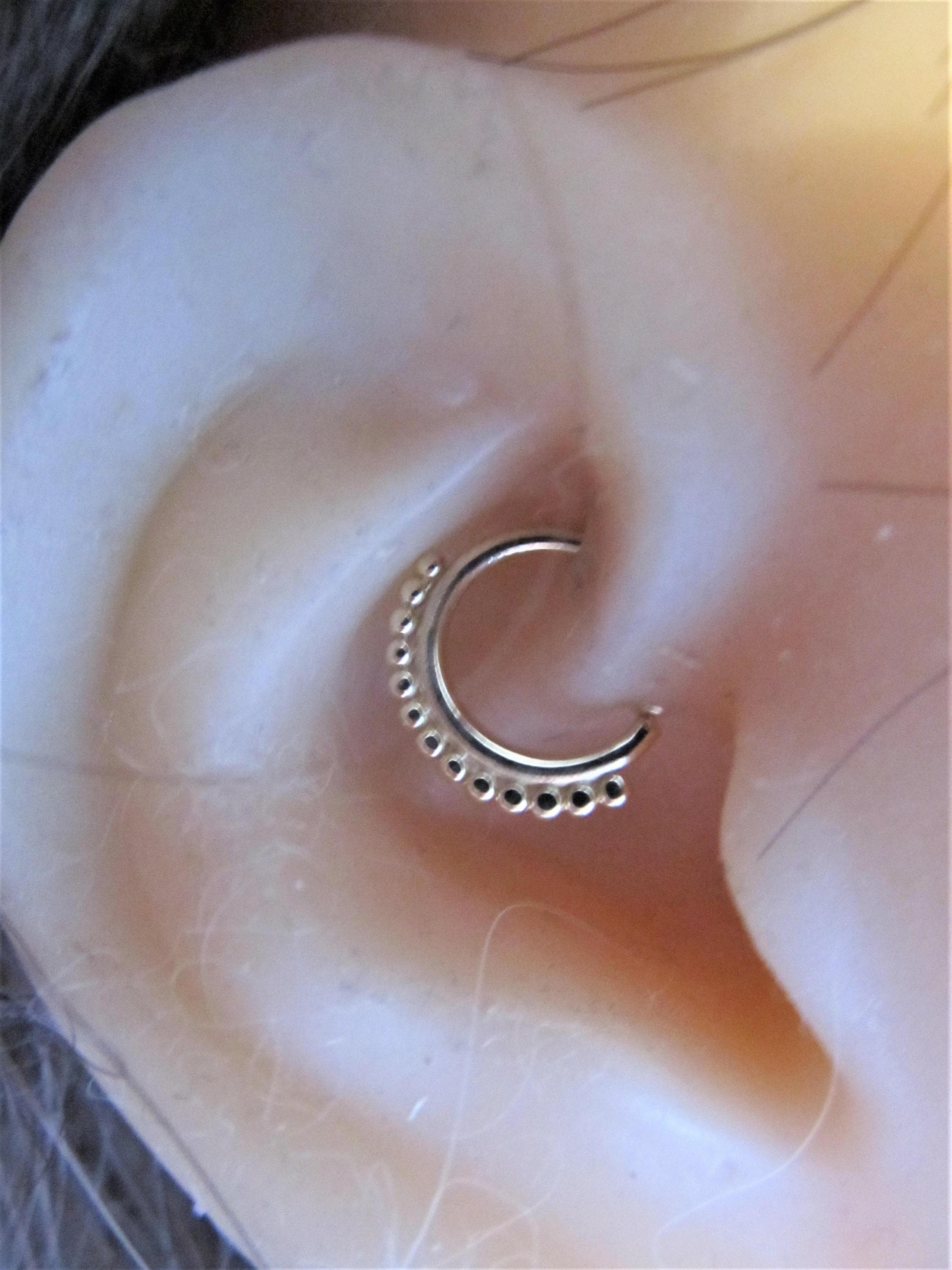 14K Solid Gold Daith PiercingSeptum Multiball Nickel Free Etsy
