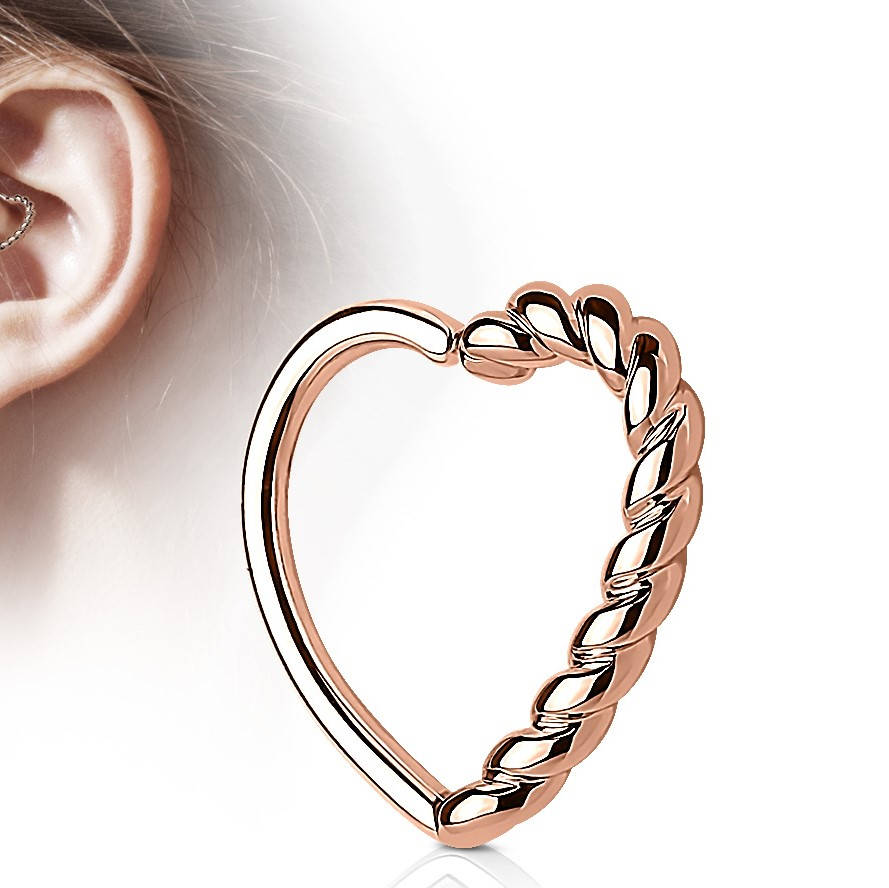 Rose Gold Plated Daith Piercing Half Braded Etsy