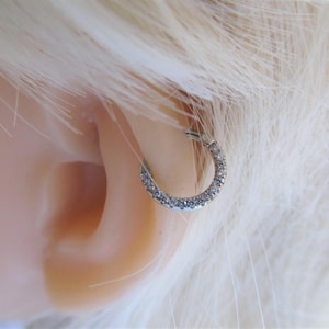 14 k or blanc massif Helix, Daith, Septum, Cartilage Clicker bague... 16g... 8mm