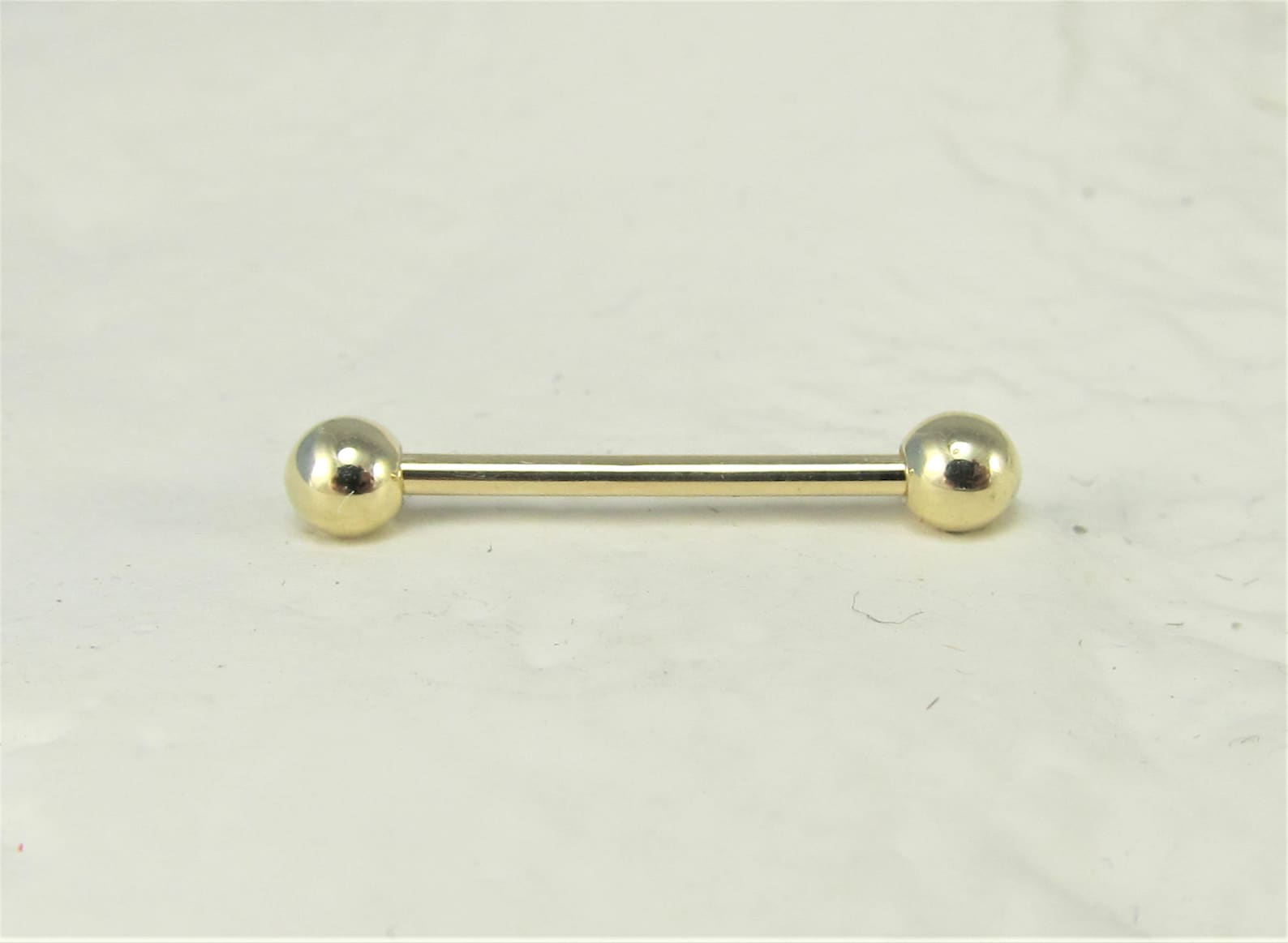 16G..14K Gold Nipple Barbell..12mm Or 14mm..Solid Gold..3mm Etsy