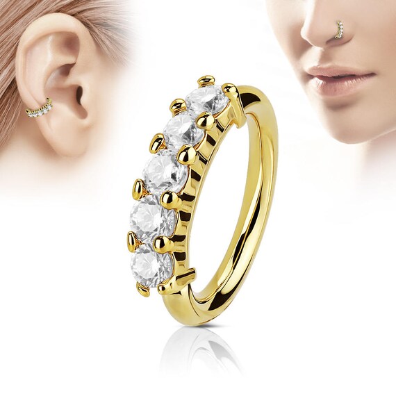 Gold surgical steel nose ring sale