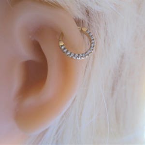 14k Solid Gold Helix,Daith,Septum,Cartilage Clicker Ring..16g..8mm