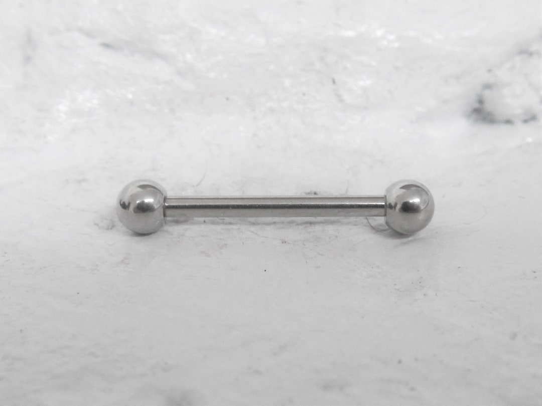 14k Solid White Gold Nipple Piercing Barbell..internally Threaded..14g