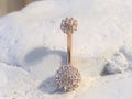 Rose Gold Multistone,Surgical Steel Belly Ring..14g..10mm