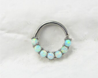 Opal Daith,Septum Bendable Hoop Ring..18G Or 16G..8mm