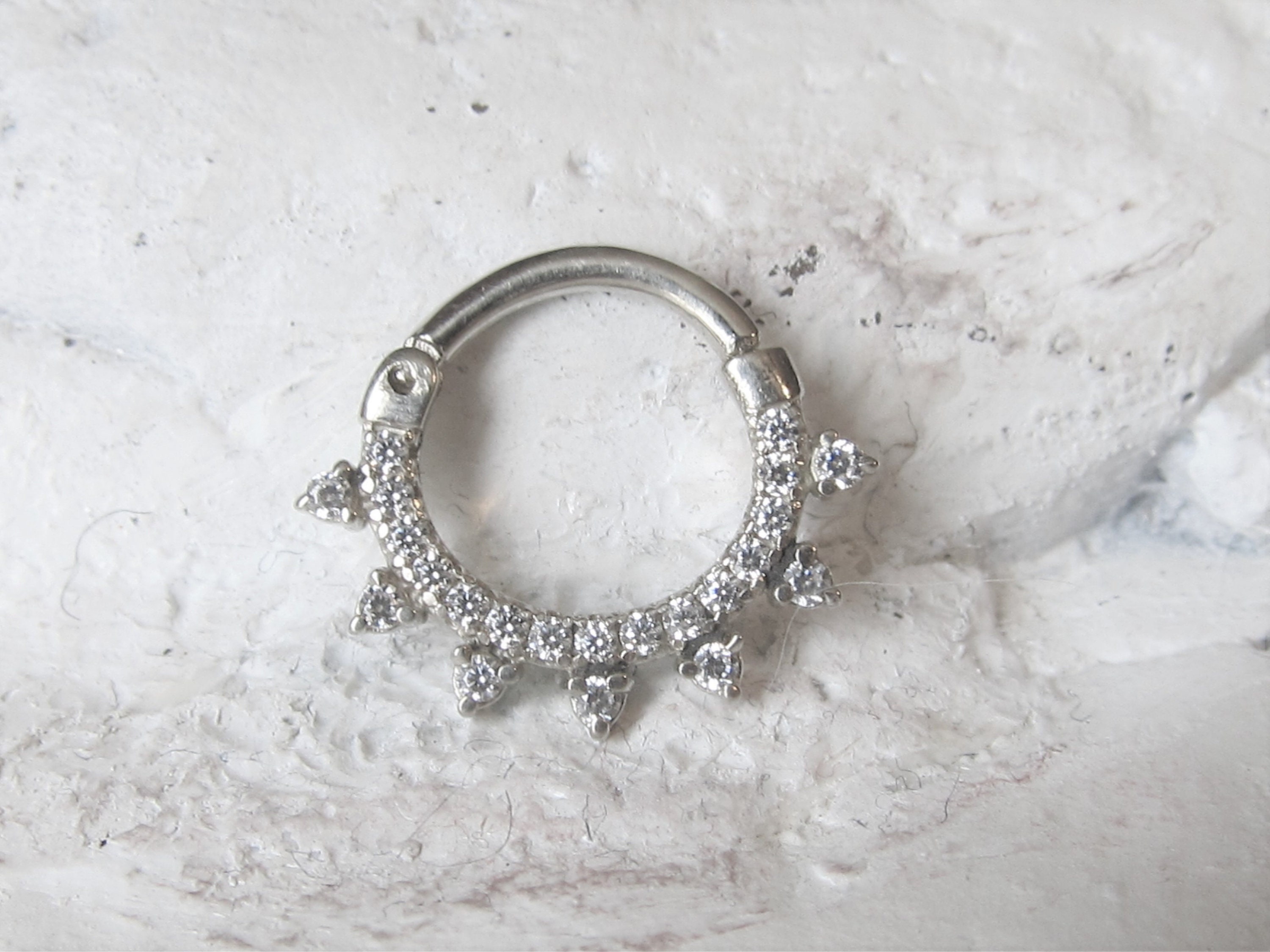 thumbnail image 2 of 14K Solid Gold Septum Clicker Ring - 16G 4mm, Secure Hinged Closure 2 of 9