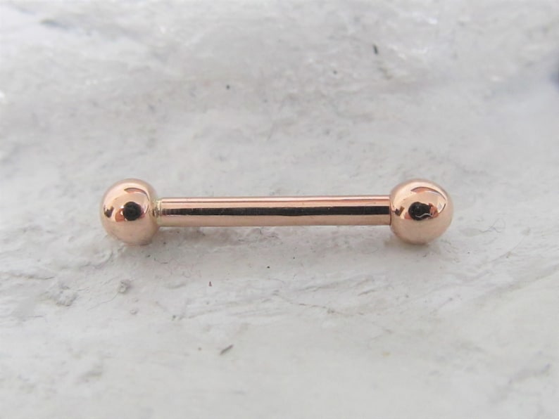 14k Solid Rose Gold Nipple Piercing Barbellinternally Etsy