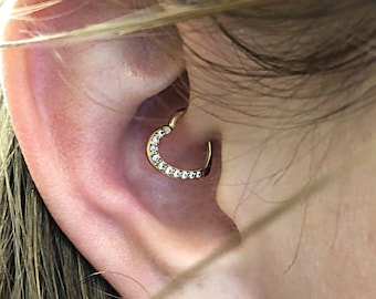 Gold Plated Multistone Bendable Heart..16g(Right OR Left Ear)