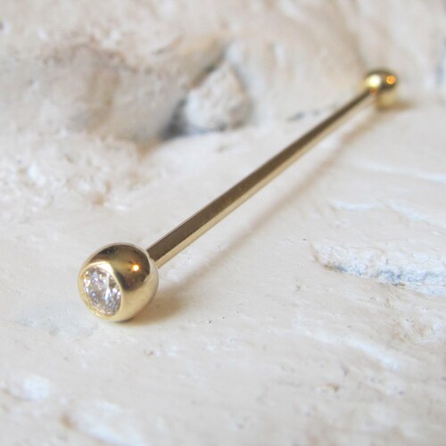 14k Solid Yellow Gold Industrial Arrow Etsy