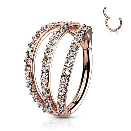 14k Solid Rose Gold Conch Piercing Eternity Clicker - Etsy