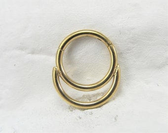 Gold Septum,Daith Double lined clicker..16g..OR..18g..8mm..Surgical Steel