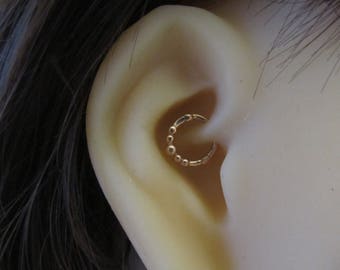 14k Solid Rose Gold Daith Piercing Clicker Ring 16g..8mm