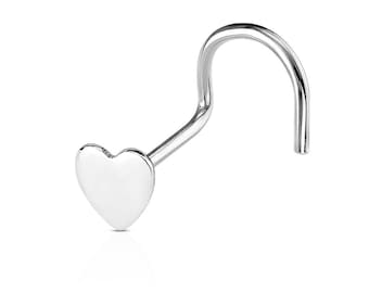 Tiny Heart(3mm) Surgical Steel Nose Ring stud screw....20g