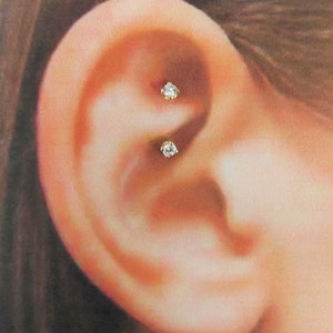 Titanium gold pvd plating Curved Rook,daith piercing barbell..16g..8mm