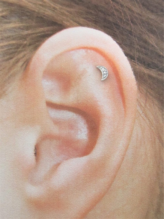 Piercing Ear Helix Cartilage Barbell Shield Golden