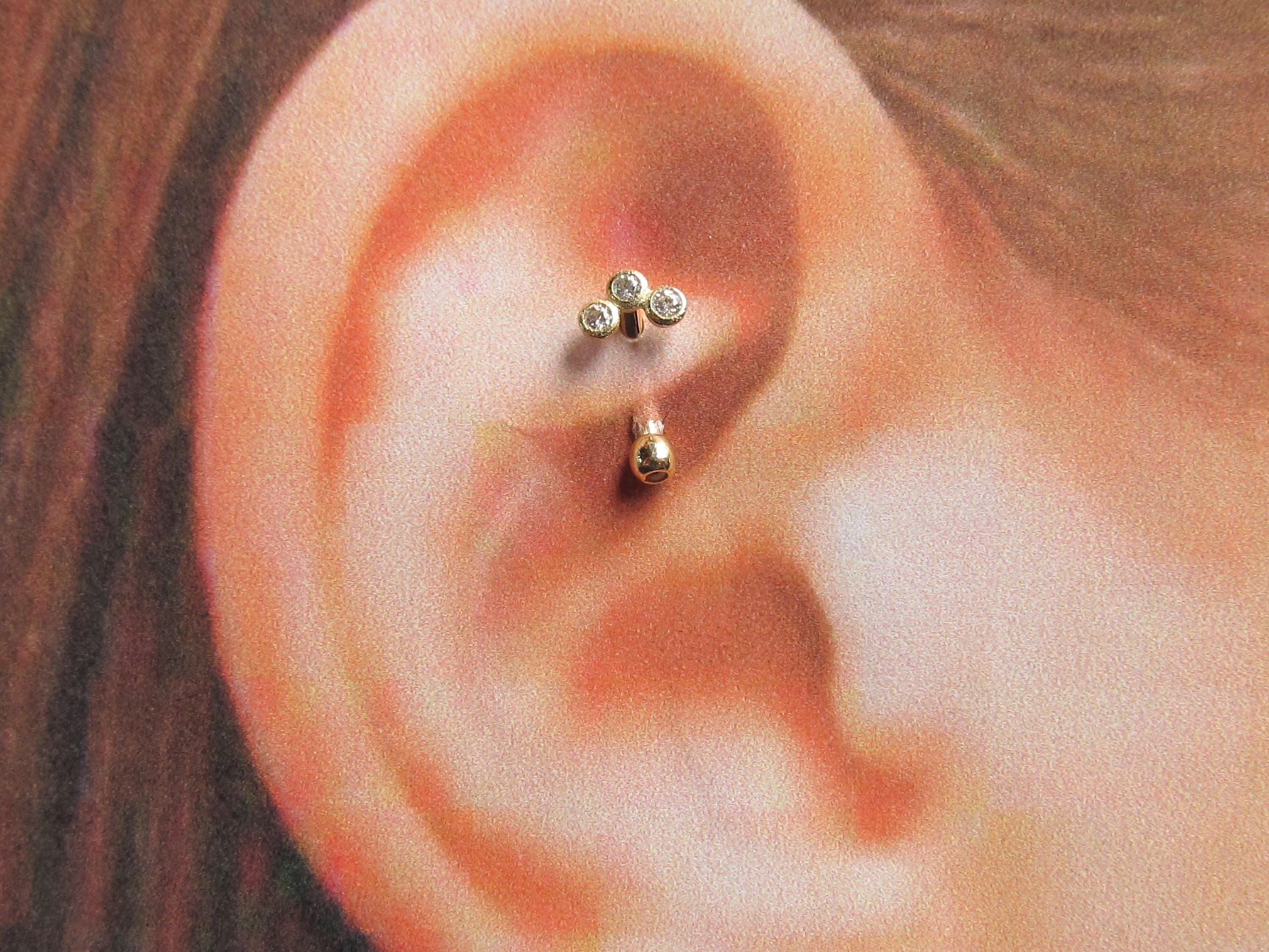  bodyjewellery 4Pcs 16g 12mm Curved Barbell Snug Helix Earrings  Rim Bridge Pinna Eyebrow Ear Lobe Anti Tragus Cartilage Halfball BXAT :  Clothing, Shoes & Jewelry
