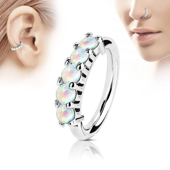 Buy White Opals Nose Ring Stud..20..8mm Online in India 