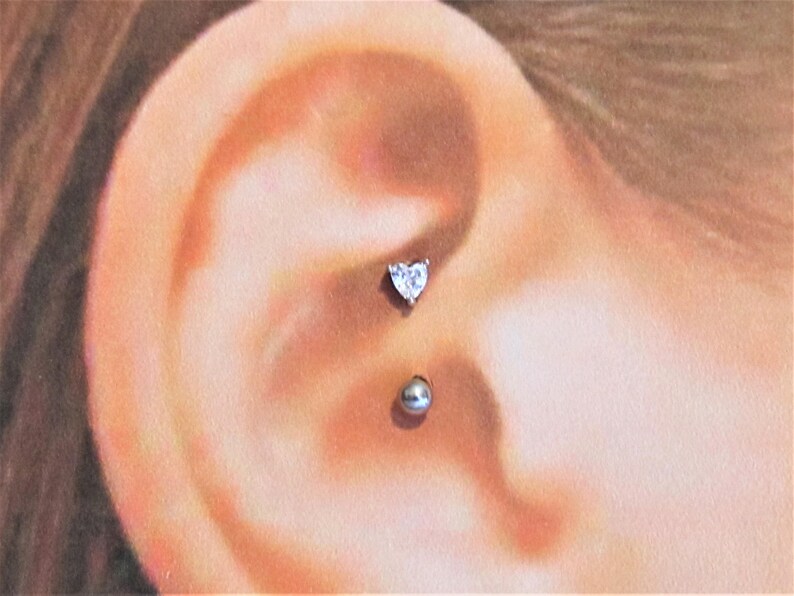 Daith Piercing Heartsurgical Steel Curved Barbell..16g..8mm Etsy