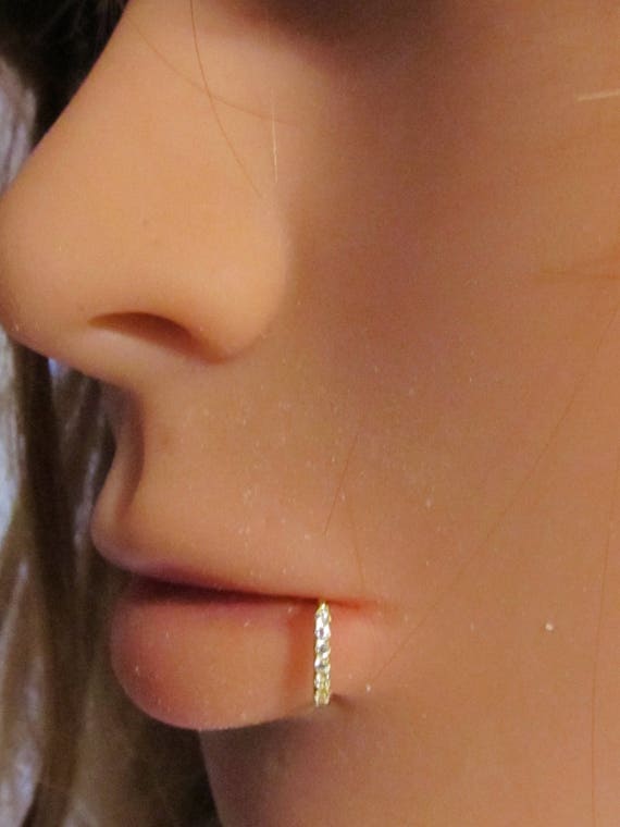 14k Solid White Gold Rook Piercing Ultimate Hoop Ring 18g 7mm