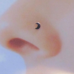 Rose Gold Moon Nose Ring Stud..20g