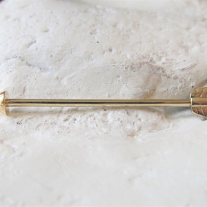 14k Solid Yellow Gold Industrial Arrow Barbell..14g.32mm..35mm..38mm