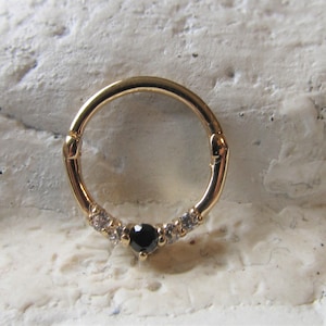 14k Solid Yellow Gold septum,Daith Piercing Clicker..16g..8mm OR 10mm