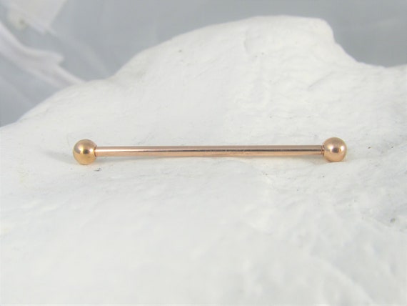 16 Mm Gold-Tone Straight Spiked Surgical Steel Barbell | In Stock! | Otsu - Foto 2