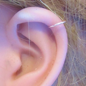 14k Solid Gold Helix Piercing Seamless Hoop Ring...18g..or 20g...8mm