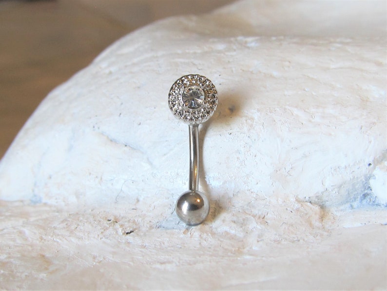 Daith Piercing Surgical Steel Curved Barbell Cz...16g..8mm Etsy