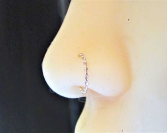 Rose Gold Braided Surgical Steel Nose ring..20g..8mm