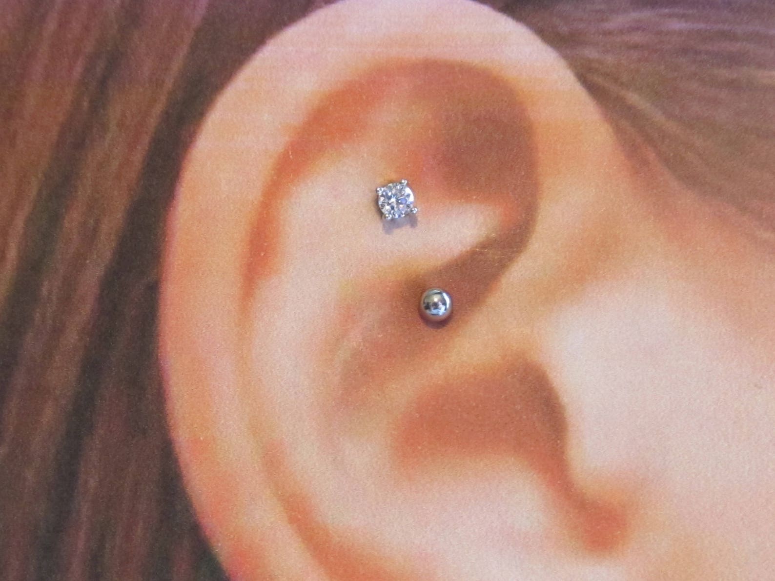 Rook Piercing Surgical Steel Curved Barbell..16g..8mm Etsy