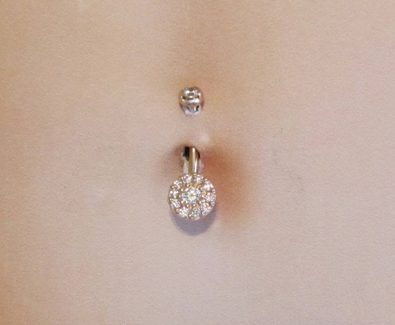 14k Solid Rose Gold Multi Flower Internally Threaded 14g..10mm High Quality