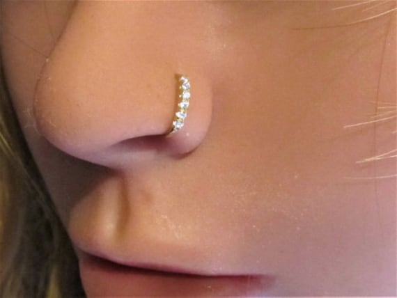 Single Gem Diamond Hoop Nose Ring – Artwell&Co