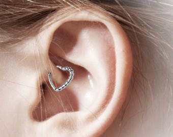 Daith Piercing Half Braided Heart 16g..10mm(Right or Left ear)