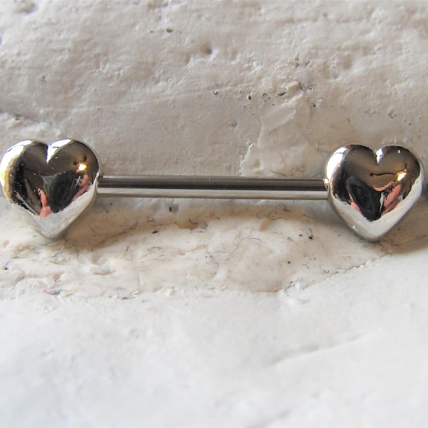 Classic Heart Nipple Ring Barbell..14g..16mm(Single one)