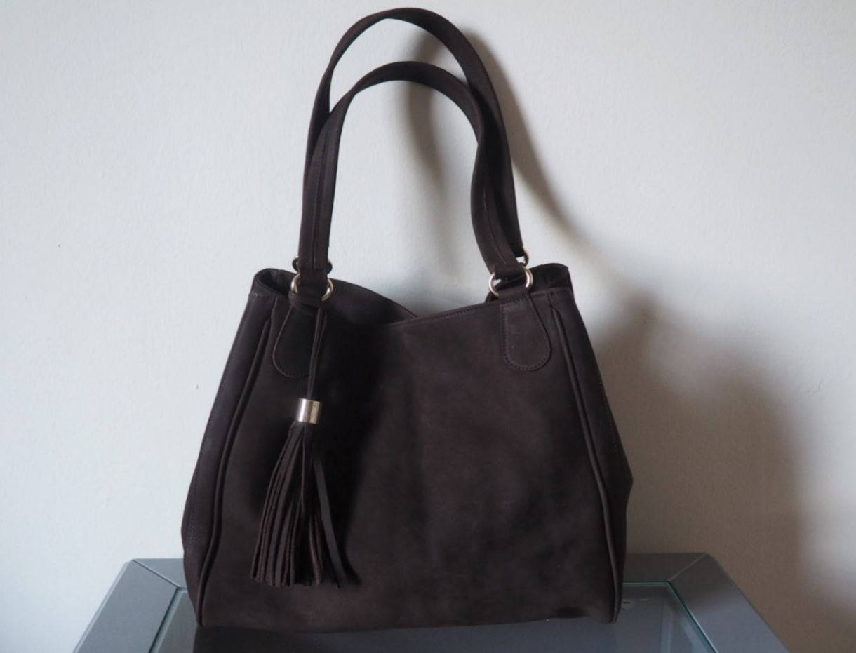 Dark Brown Suede Leather Hobo Tassel Shoulder Handbag Purse Etsy
