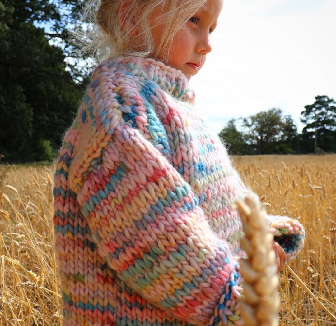 Little big Cosy Sweater. Kids Super Chunky Knitting Pattern. - Etsy New ...