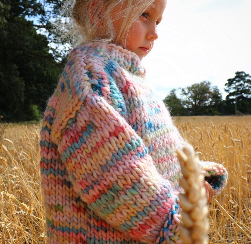 Little ‘Big Cosy’ Sweater.  Kids Super Chunky Knitting Pattern. Easy/…