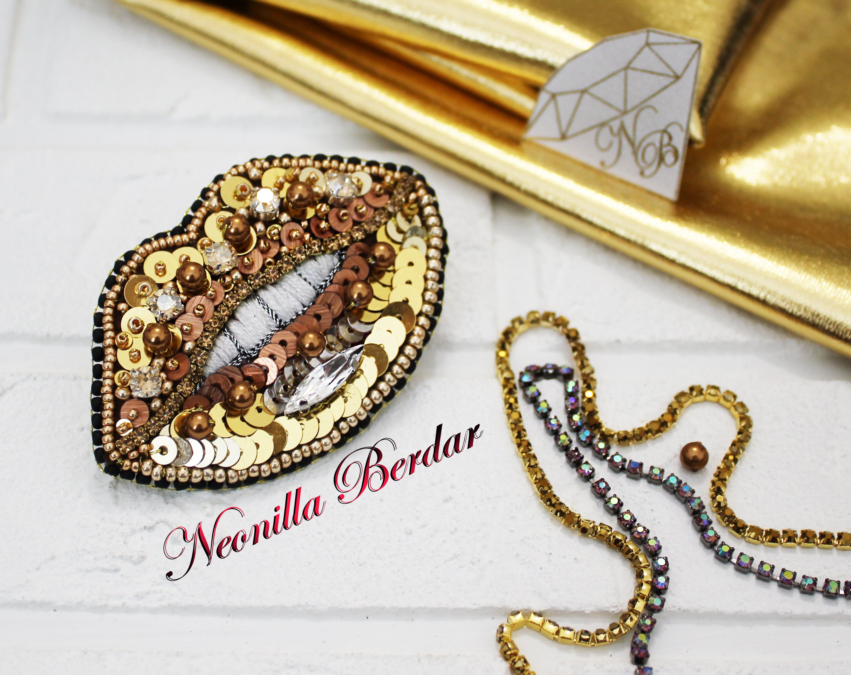 swarovski ginkgo brooch